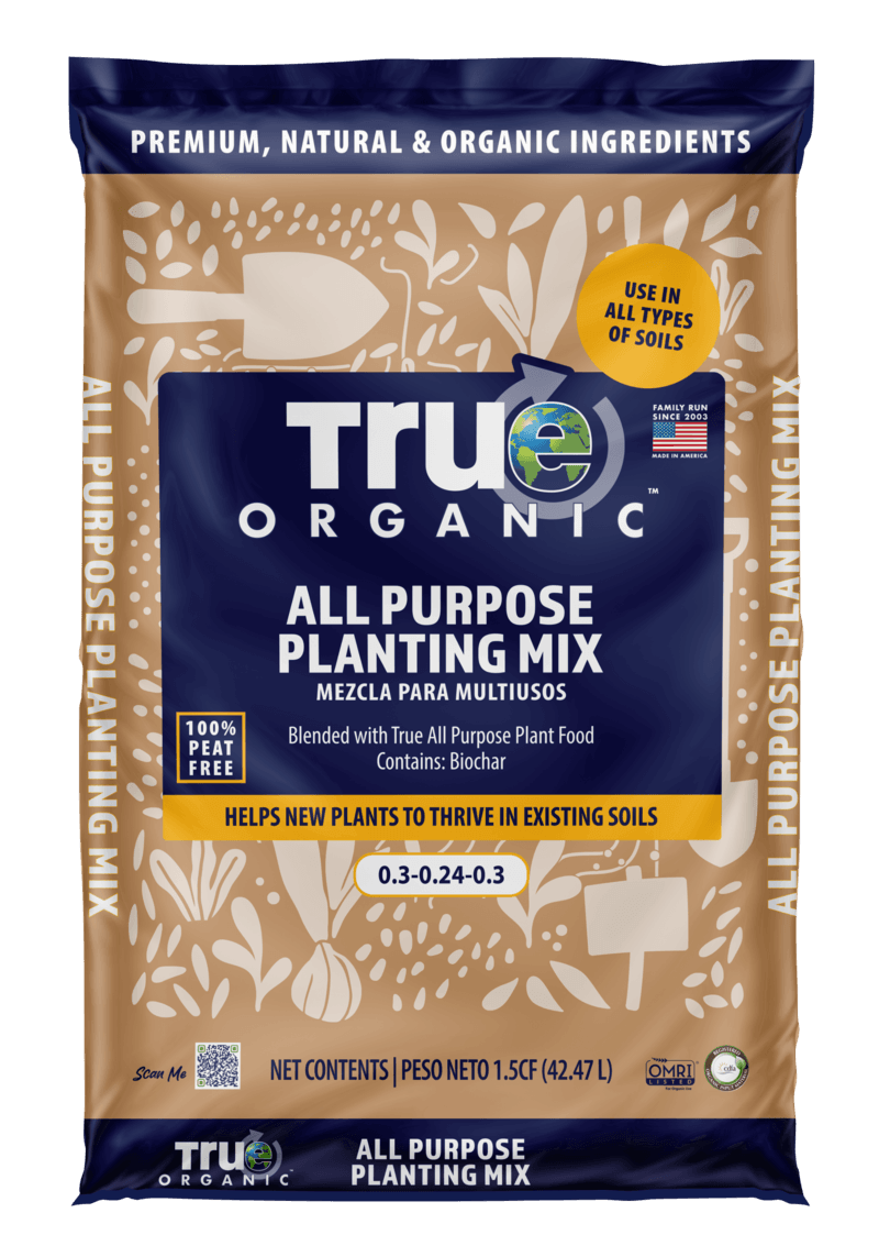 True Organic All Purpose Planting Mix bag - organic soil mix for gardens