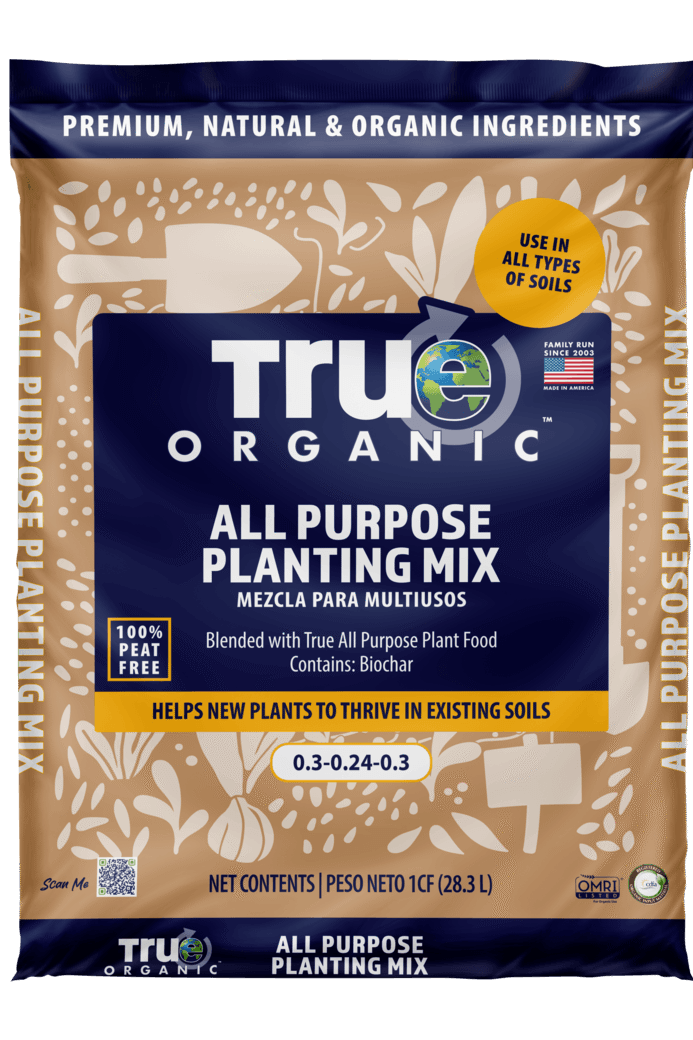 True Organic All Purpose Planting Mix bag - organic soil mix for gardens