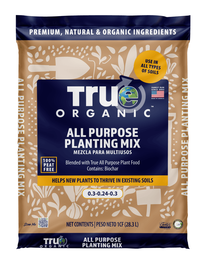 True Organic All Purpose Planting Mix bag - organic soil mix for gardens