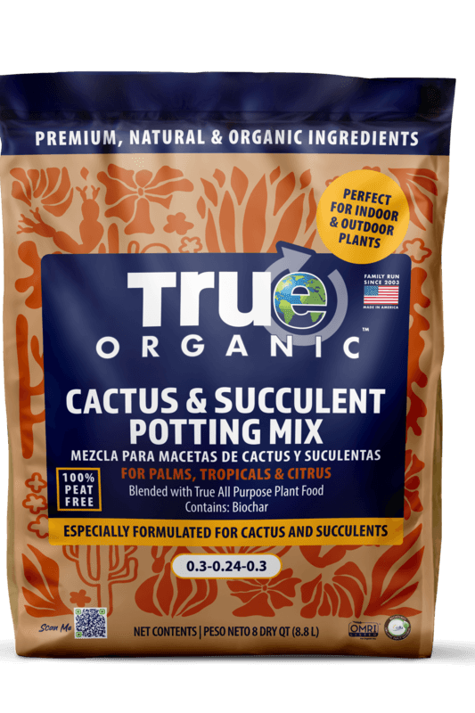 True Organic Cactus and Succulent Potting Soil Mix bag - organic fast- draining formula